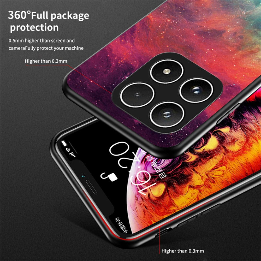 For Xiaomi 17 Case Starry Sky Pattern Tempered Glass Phone Cover