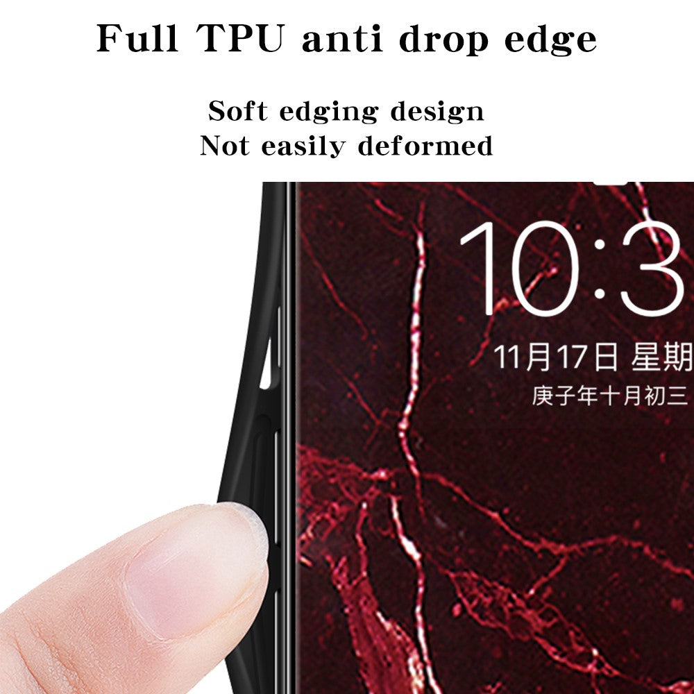 For Xiaomi 17 Case Marble Pattern Tempered Glass + PC + TPU Protective Phone Cover