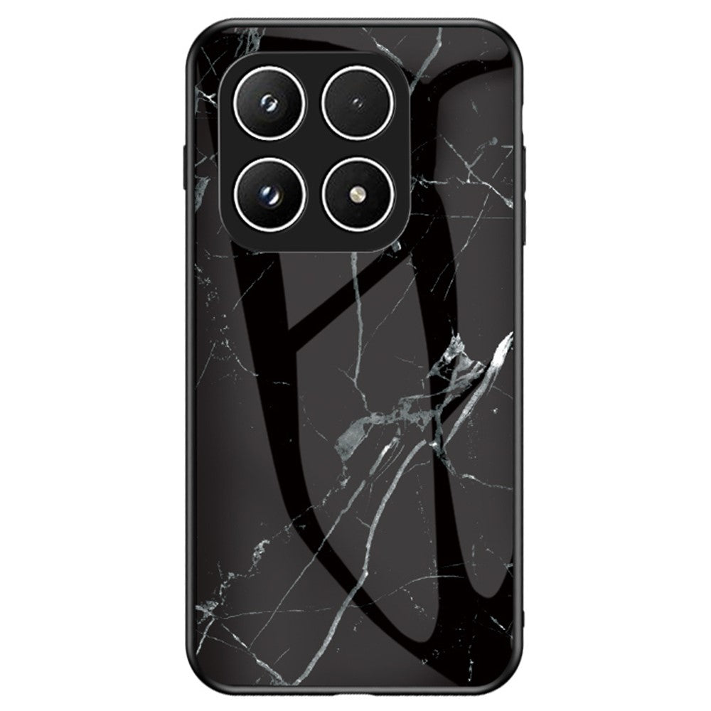 For Xiaomi 17 Case Marble Pattern Tempered Glass + PC + TPU Protective Phone Cover
