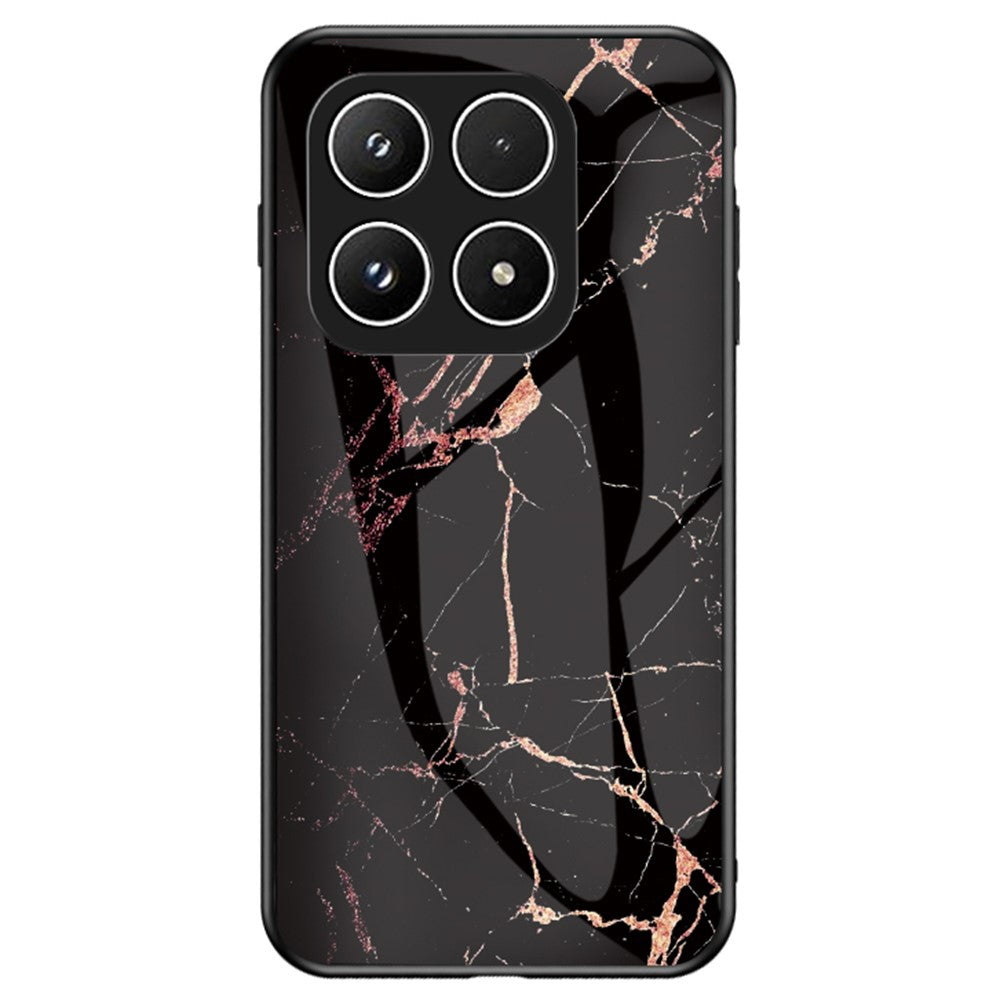 For Xiaomi 17 Case Marble Pattern Tempered Glass + PC + TPU Protective Phone Cover
