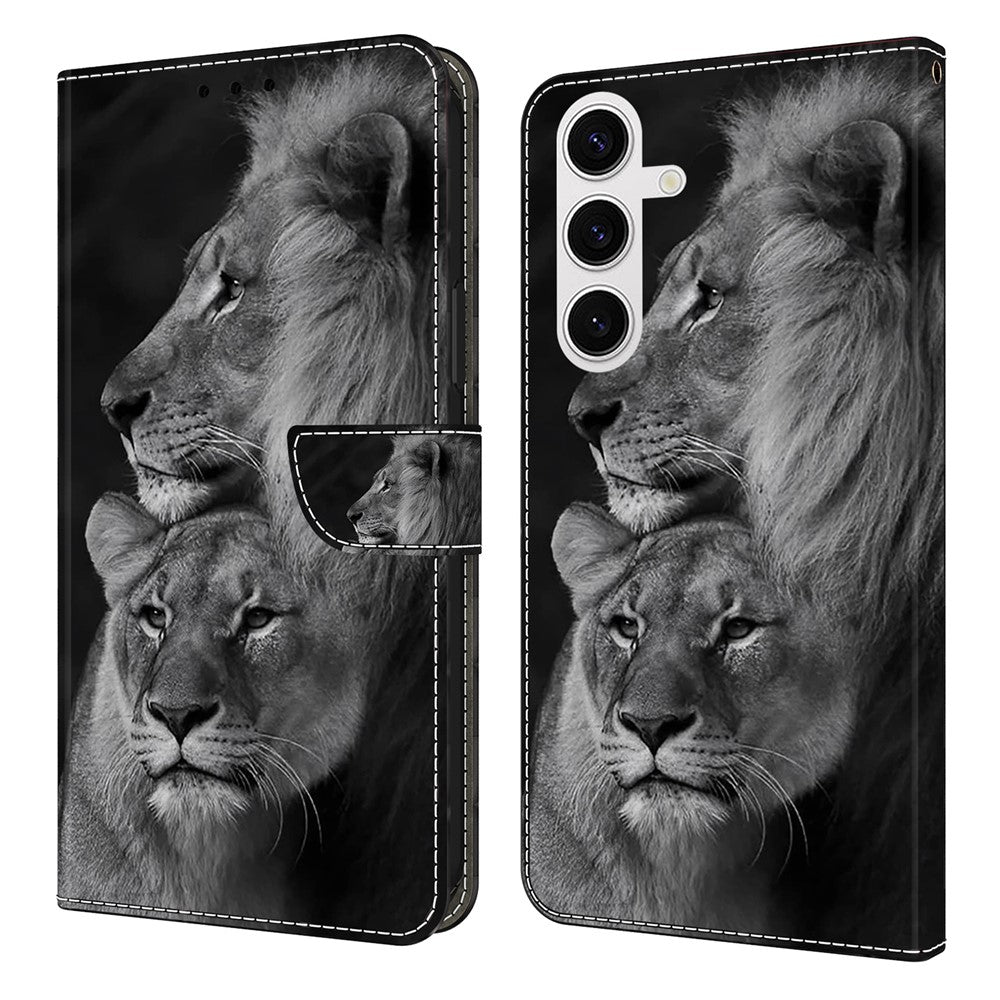 For Samsung Galaxy S26 Case Magnetic Clasp 3D Pattern Leather Wallet Phone Cover