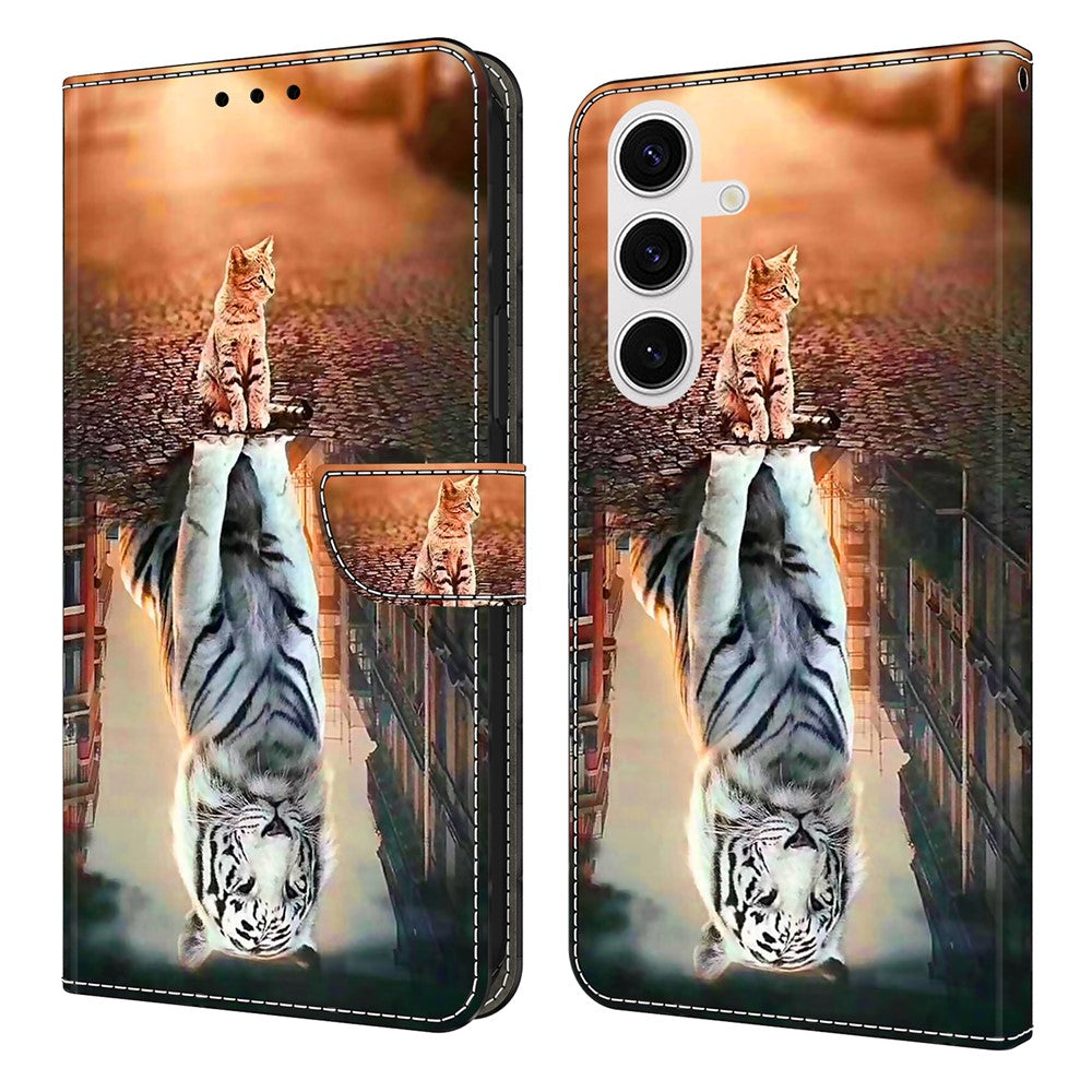 For Samsung Galaxy S26 Case Magnetic Clasp 3D Pattern Leather Wallet Phone Cover