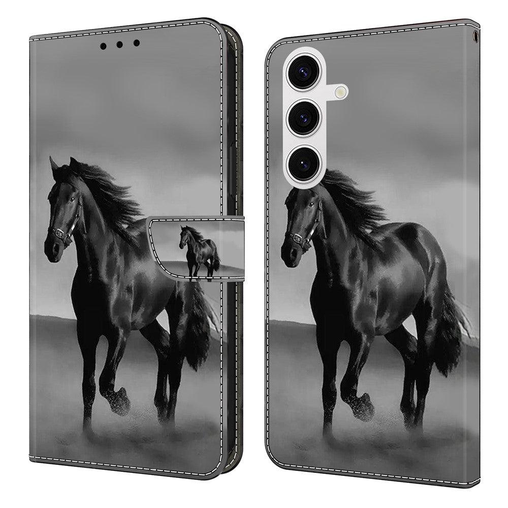 For Samsung Galaxy S26 Case Magnetic Clasp 3D Pattern Leather Wallet Phone Cover