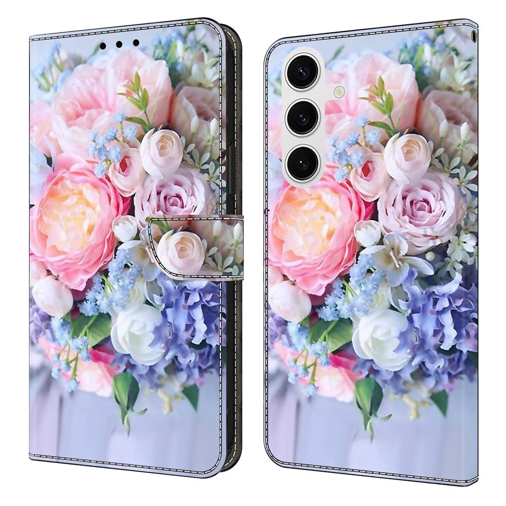For Samsung Galaxy S26 Case Magnetic Clasp 3D Pattern Leather Wallet Phone Cover