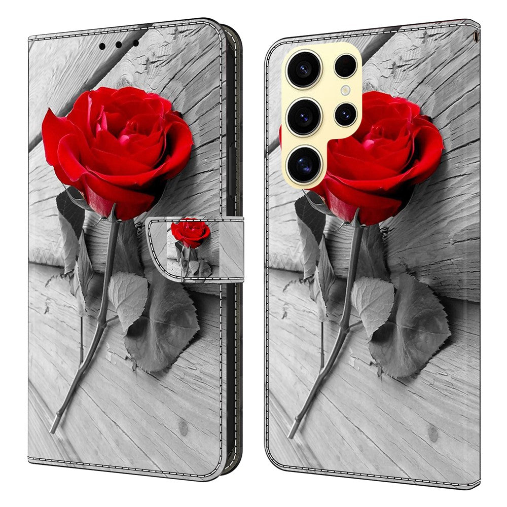 For Samsung Galaxy S26 Ultra Case Magnetic Clasp 3D Pattern Leather Wallet Phone Cover