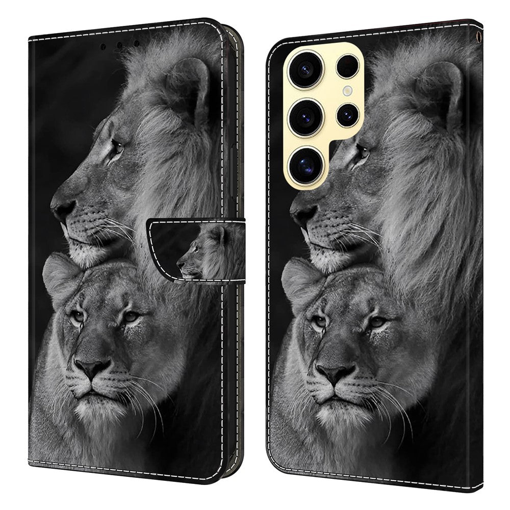 For Samsung Galaxy S26 Ultra Case Magnetic Clasp 3D Pattern Leather Wallet Phone Cover