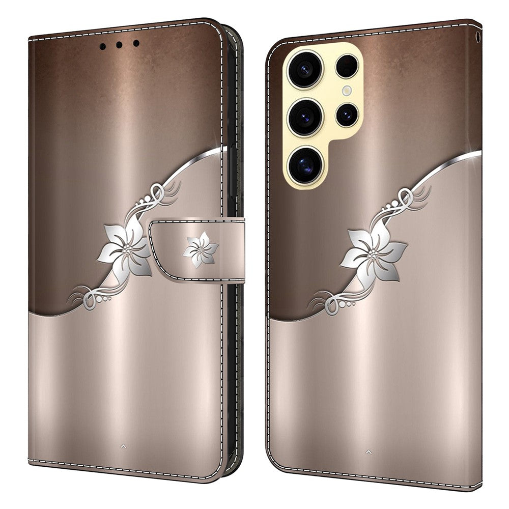 For Samsung Galaxy S26 Ultra Case Magnetic Clasp 3D Pattern Leather Wallet Phone Cover