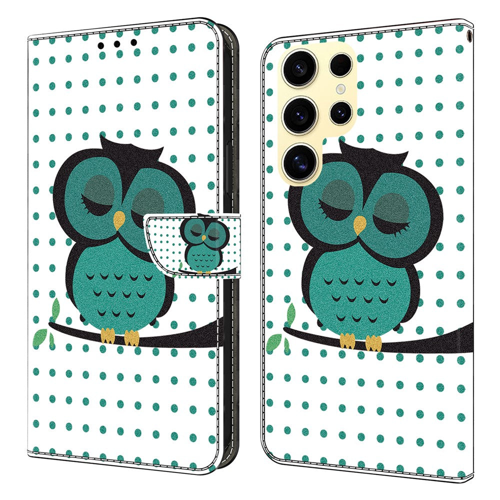 For Samsung Galaxy S26 Ultra Case Magnetic Clasp 3D Pattern Leather Wallet Phone Cover