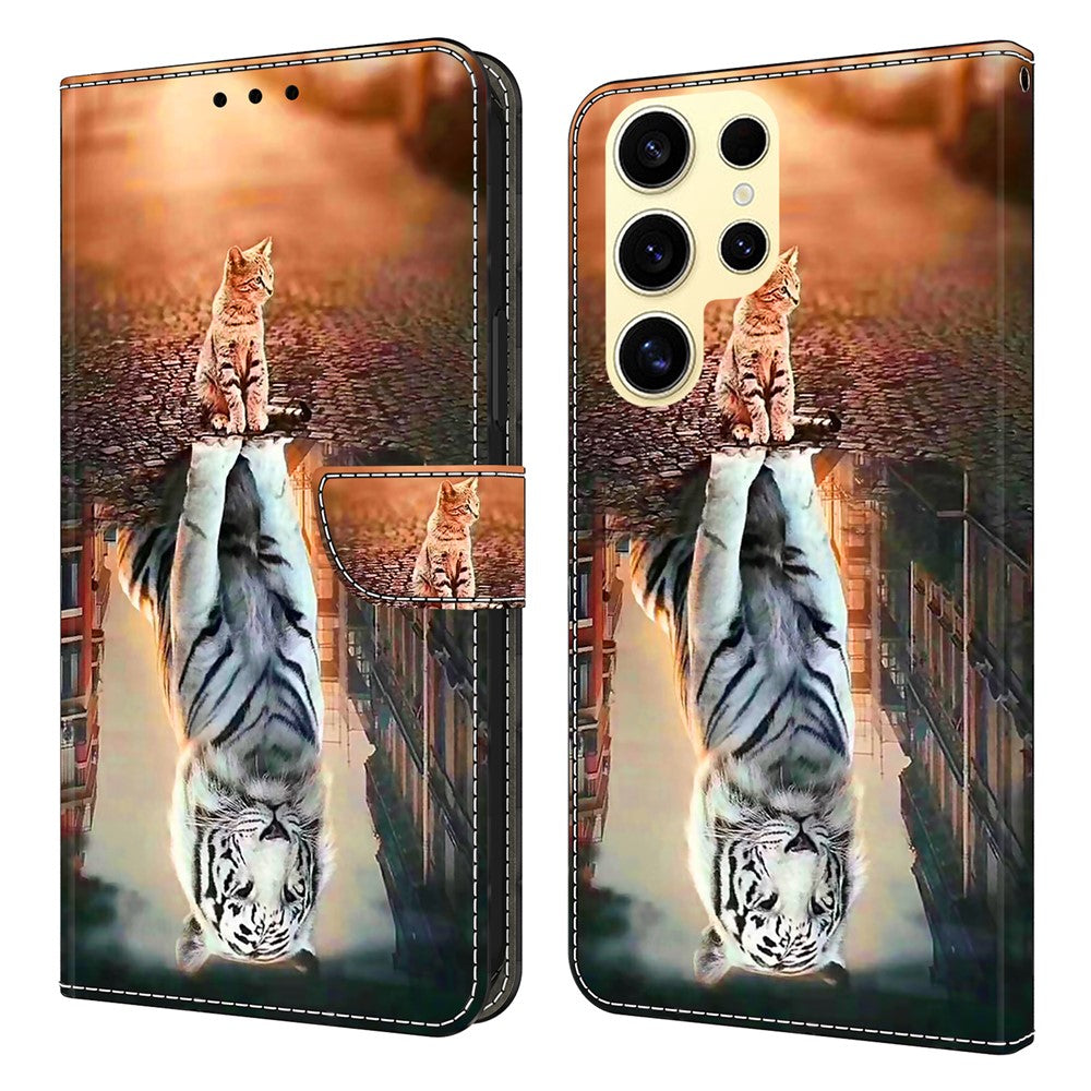 For Samsung Galaxy S26 Ultra Case Magnetic Clasp 3D Pattern Leather Wallet Phone Cover
