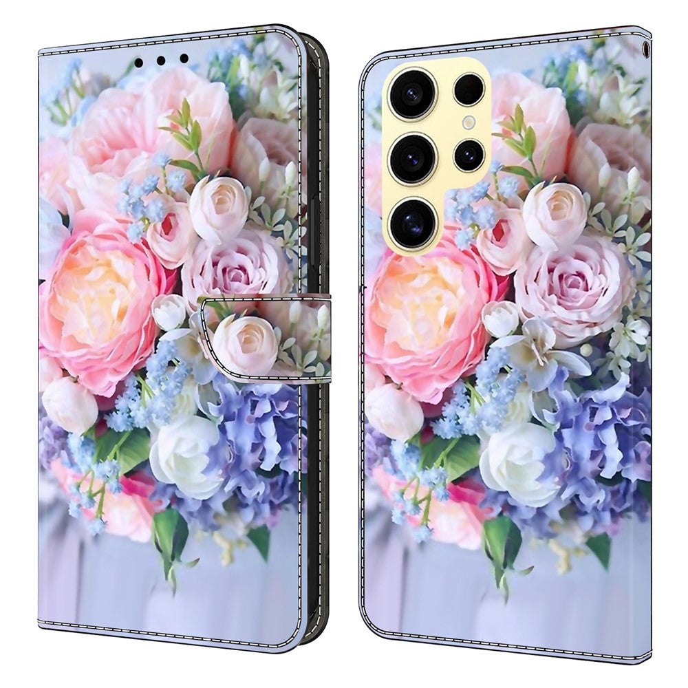 For Samsung Galaxy S26 Ultra Case Magnetic Clasp 3D Pattern Leather Wallet Phone Cover