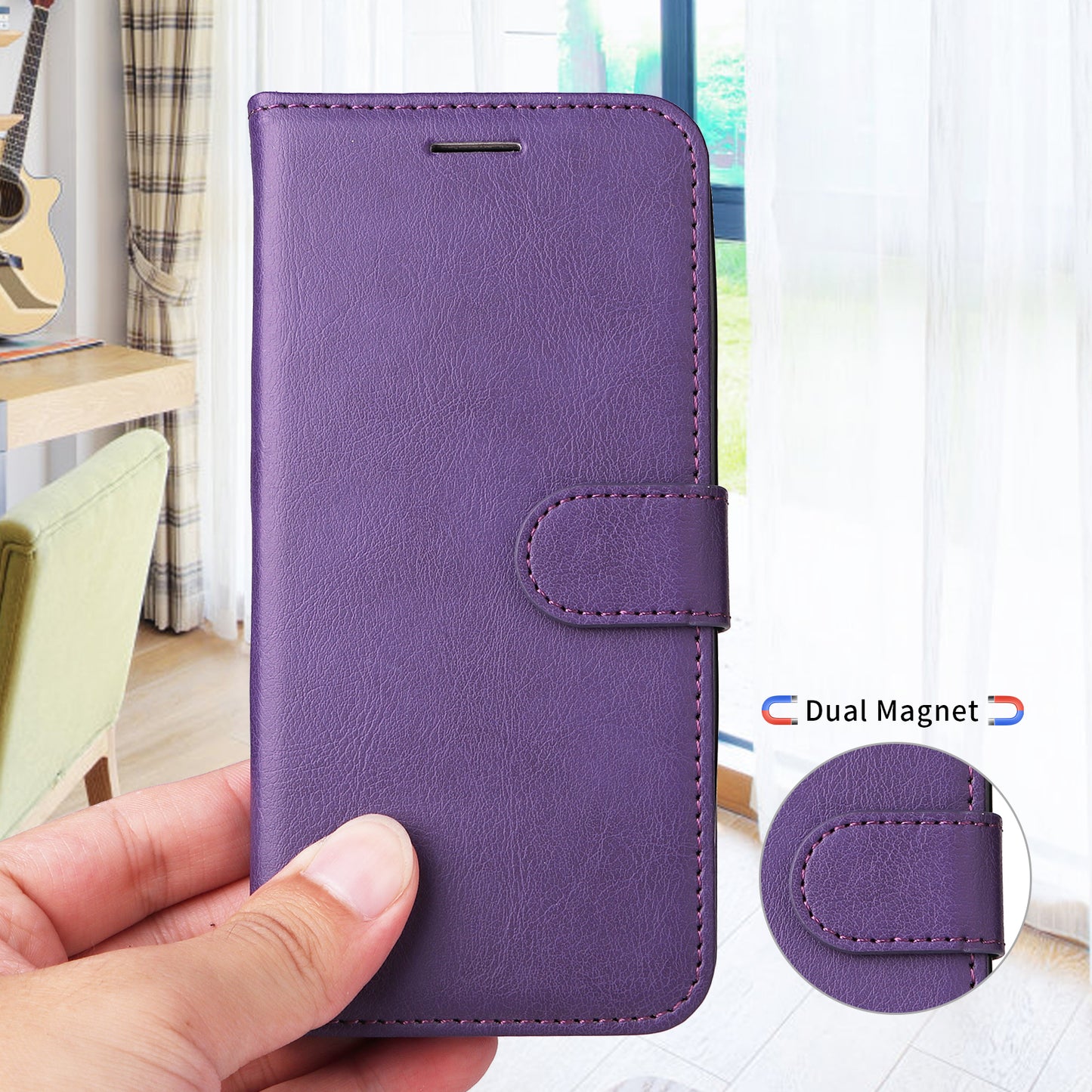 For Honor Magic8 Pro 5G Leather Wallet Case with Strap Solid Color Phone Stand Cover