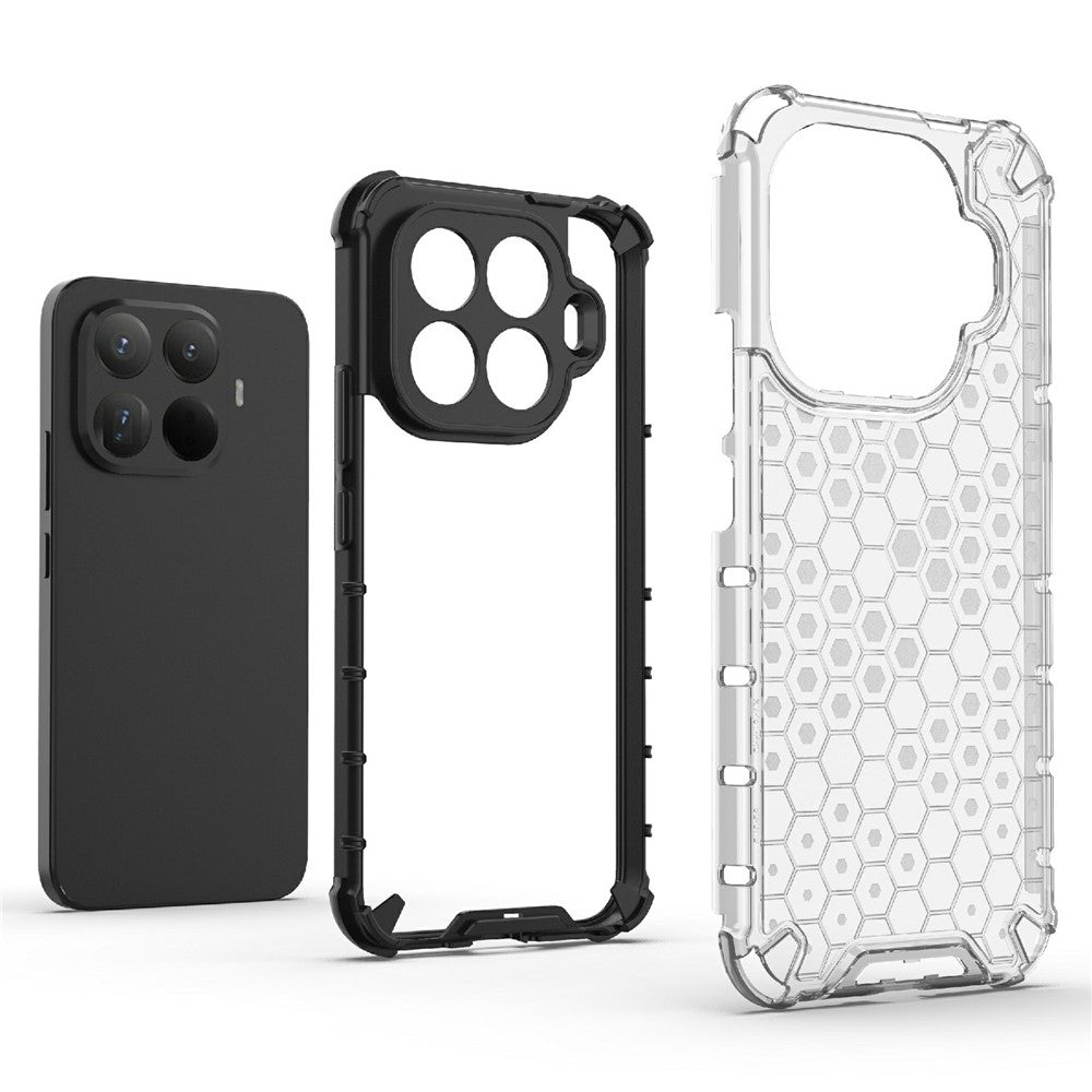 For Xiaomi 15T Pro Case PC + TPU Phone Cover Honeycomb Shape