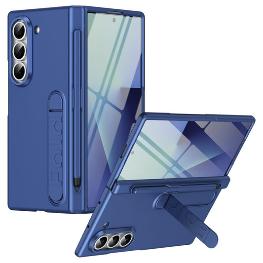 Galaxy Z Fold5 5G – Handyhülle aus Metall, Kunststoff und gehärtetem Glas, mit Ständer, mit Displayschutz, mit Stifthalter