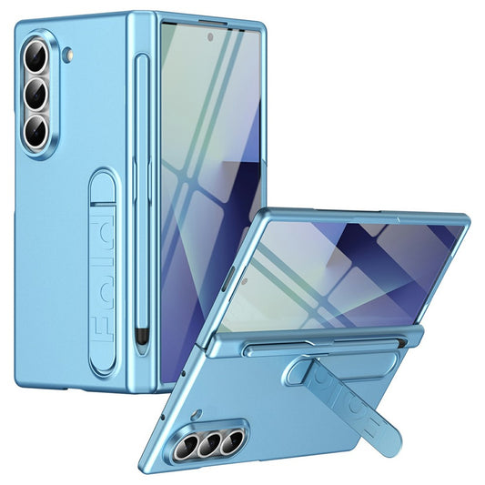 Galaxy Z Fold5 5G – Handyhülle aus Metall, Kunststoff und gehärtetem Glas, mit Ständer, mit Displayschutz, mit Stifthalter