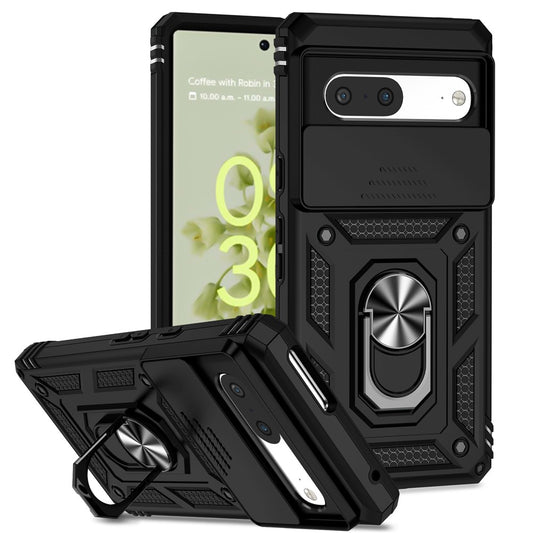 Pixel 7 5G Stoßfeste Schutzhülle – mit Kameraschutz-Schieber & 360° Ringhalter