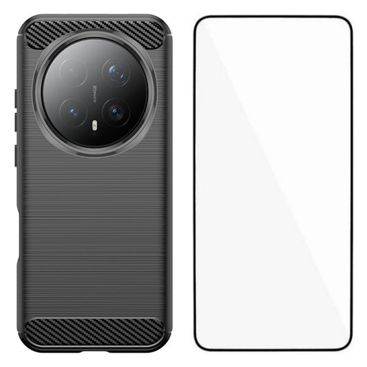 Honor Magic8 Pro 5G Handyhülle – WANLONFENG mit Displayschutzfolie der LS-Serie, großes Linsenloch, gebürstete Textur, TPU