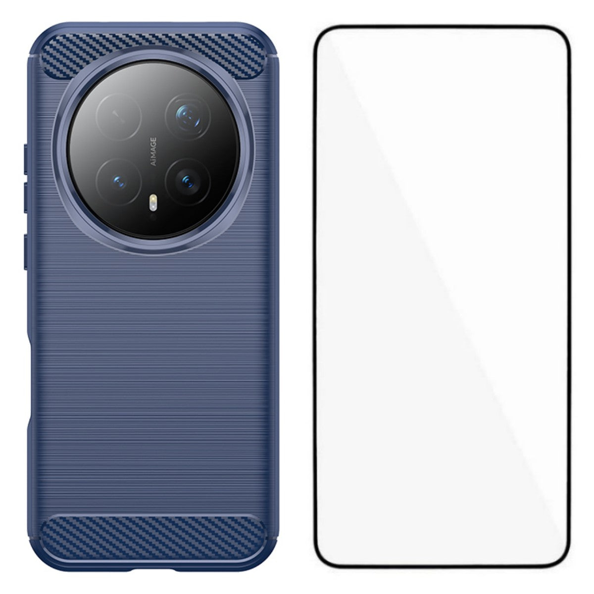 WANLONFENG For Honor Magic8 Pro 5G Case with Screen Film  LS Series Big Lens Hole Brushed Texture TPU Phone Cover