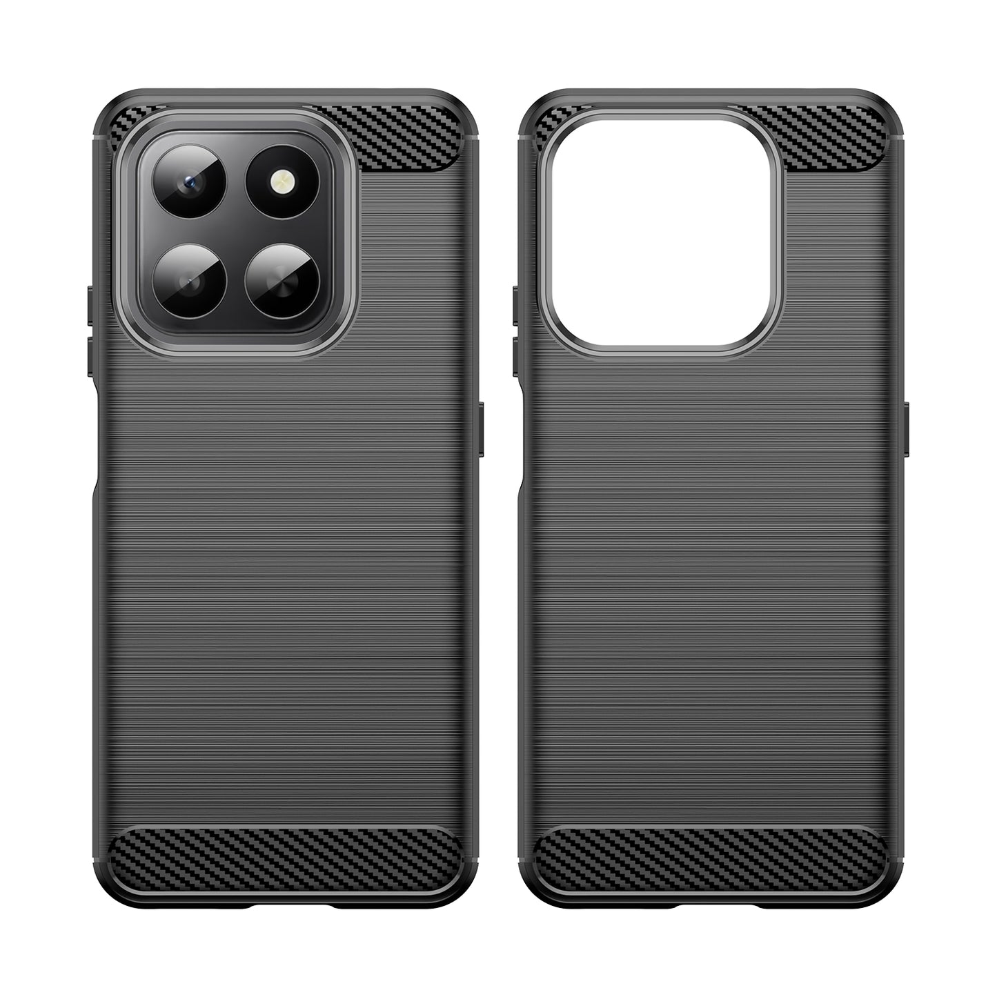 WANLONFENG For Honor 400 Smart 4G / Honor X7d 4G / Honor 400 Smart 5G Case with Screen Film  LS Series Big Lens Hole Brushed Texture TPU Phone Cover