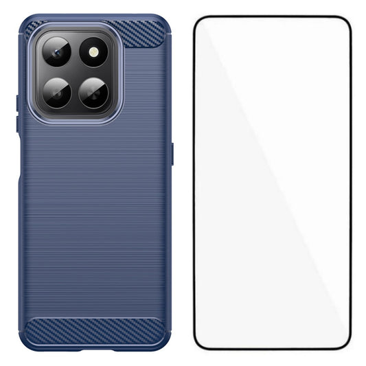 WANLONFENG For Honor 400 Smart 4G / Honor X7d 4G / Honor 400 Smart 5G Case with Screen Film  LS Series Big Lens Hole Brushed Texture TPU Phone Cover