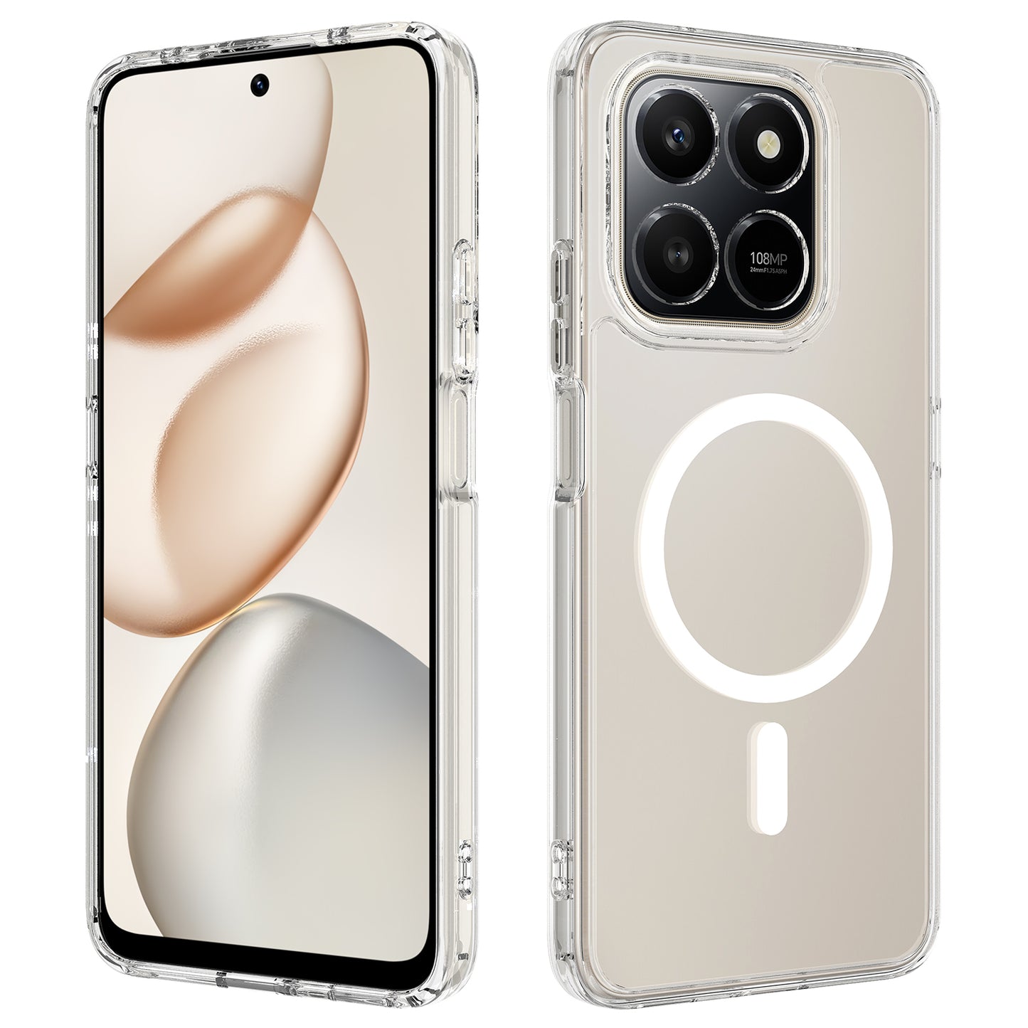 Honor 400 Smart 5G / Honor X7d 4G / Honor X7d 5G / Honor 400 Smart 4G Transparente Handyhülle – Magnetisch, aus TPU + Acryl-Rückseite