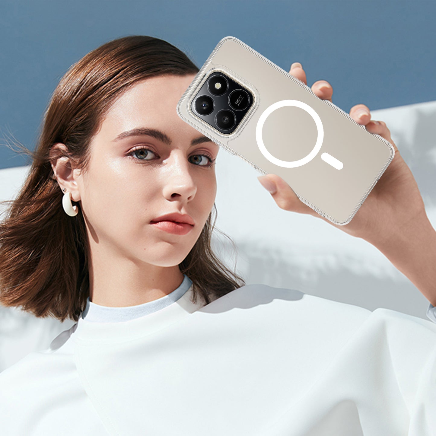 Honor 400 Smart 5G / Honor X7d 4G / Honor X7d 5G / Honor 400 Smart 4G Transparente Handyhülle – Magnetisch, aus TPU + Acryl-Rückseite