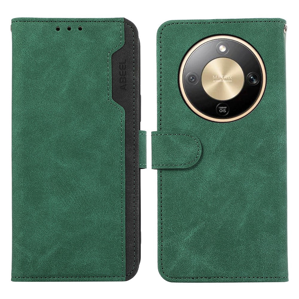 ABEEL For Honor Magic8 Lite 5G / X70 5G / X9d 5G Case Color Splicing Leather Flip Phone Cover RFID Blocking