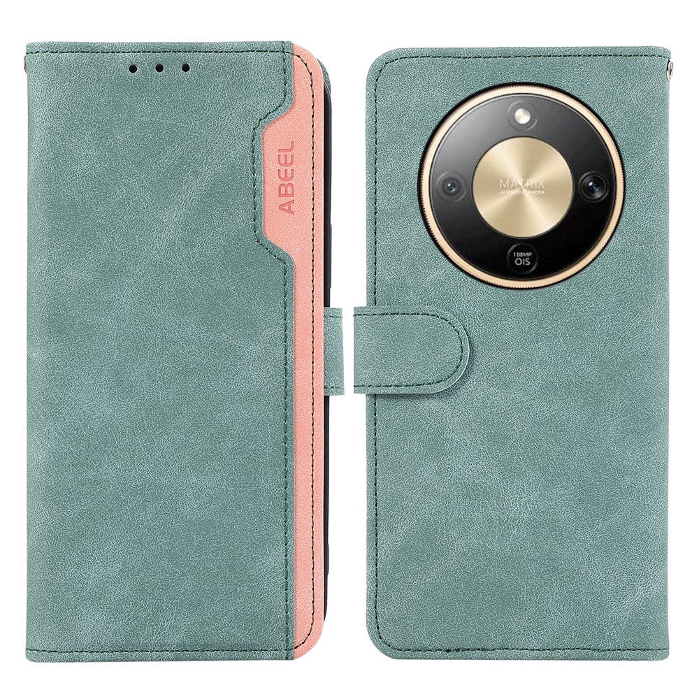 ABEEL For Honor Magic8 Lite 5G / X70 5G / X9d 5G Case Color Splicing Leather Flip Phone Cover RFID Blocking