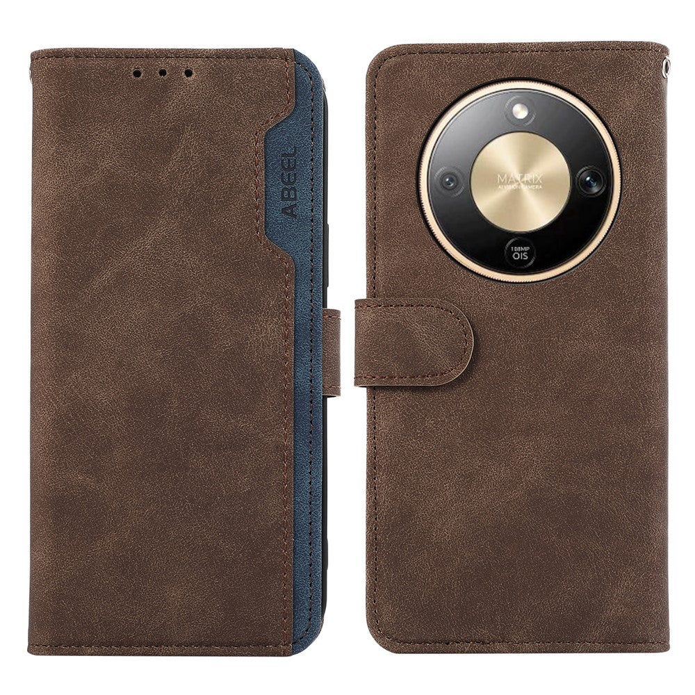 ABEEL For Honor Magic8 Lite 5G / X70 5G / X9d 5G Case Color Splicing Leather Flip Phone Cover RFID Blocking