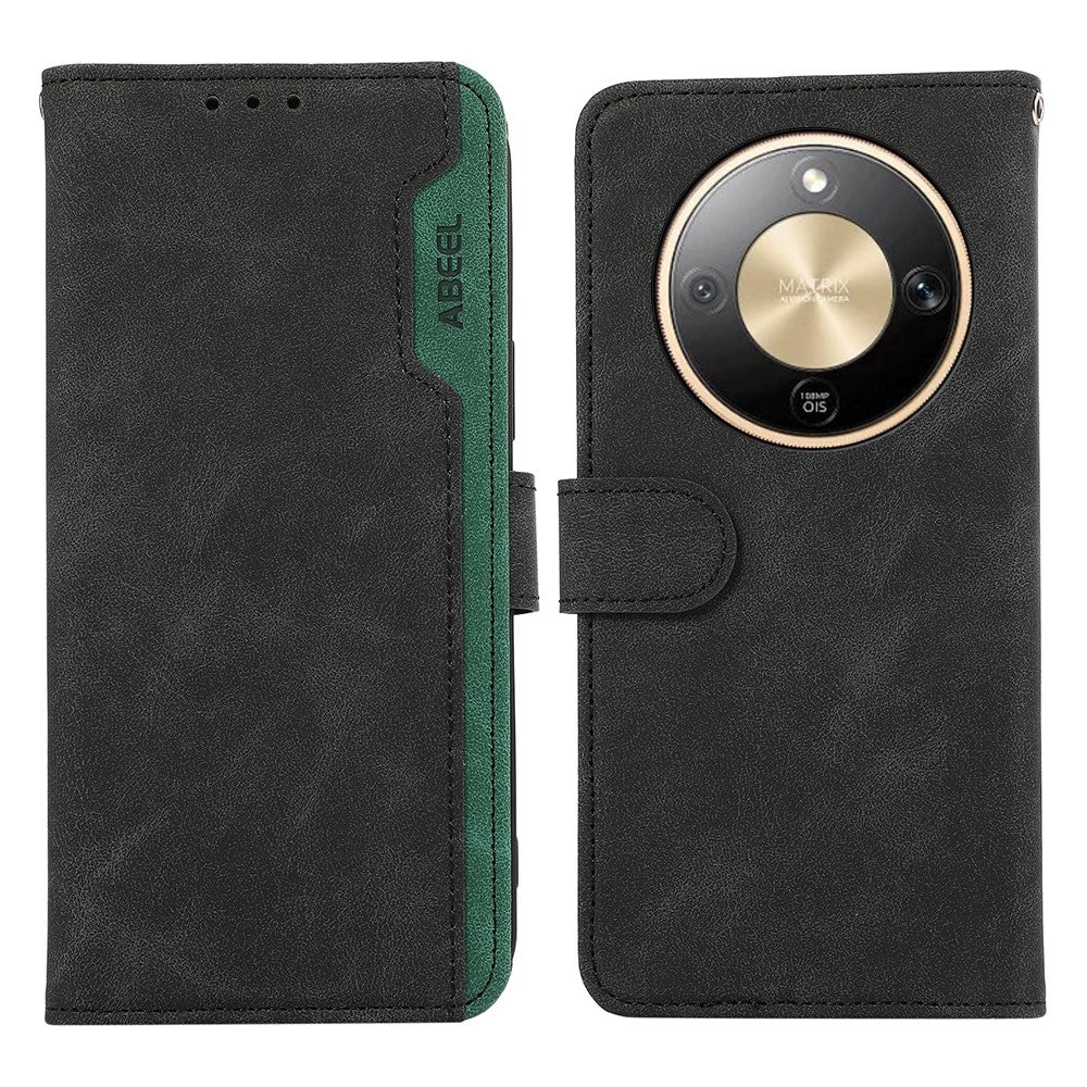 ABEEL For Honor Magic8 Lite 5G / X70 5G / X9d 5G Case Color Splicing Leather Flip Phone Cover RFID Blocking