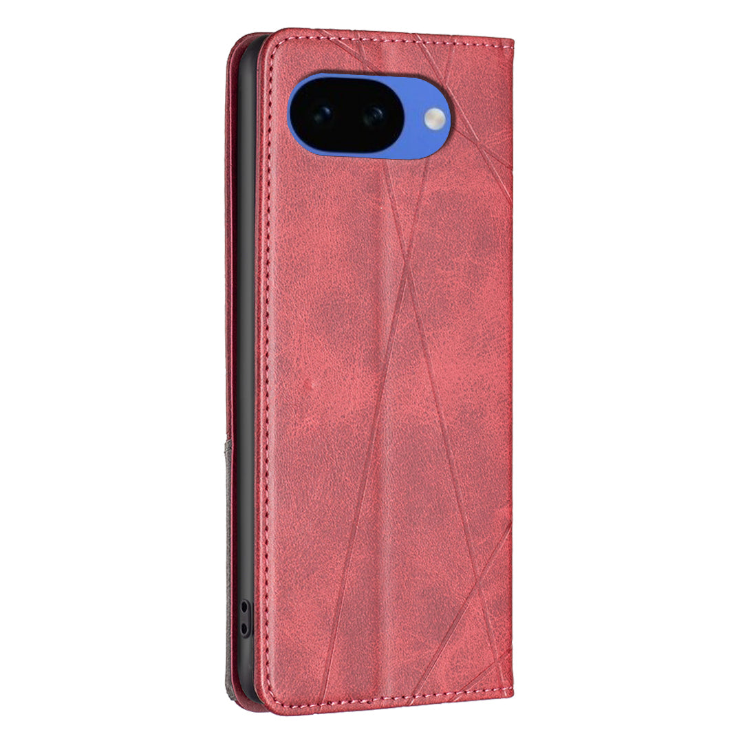 For Google Pixel 10a Case Card Slots Geometry Imprint Leather Phone Cover