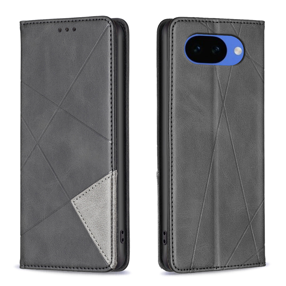 For Google Pixel 10a Case Card Slots Geometry Imprint Leather Phone Cover
