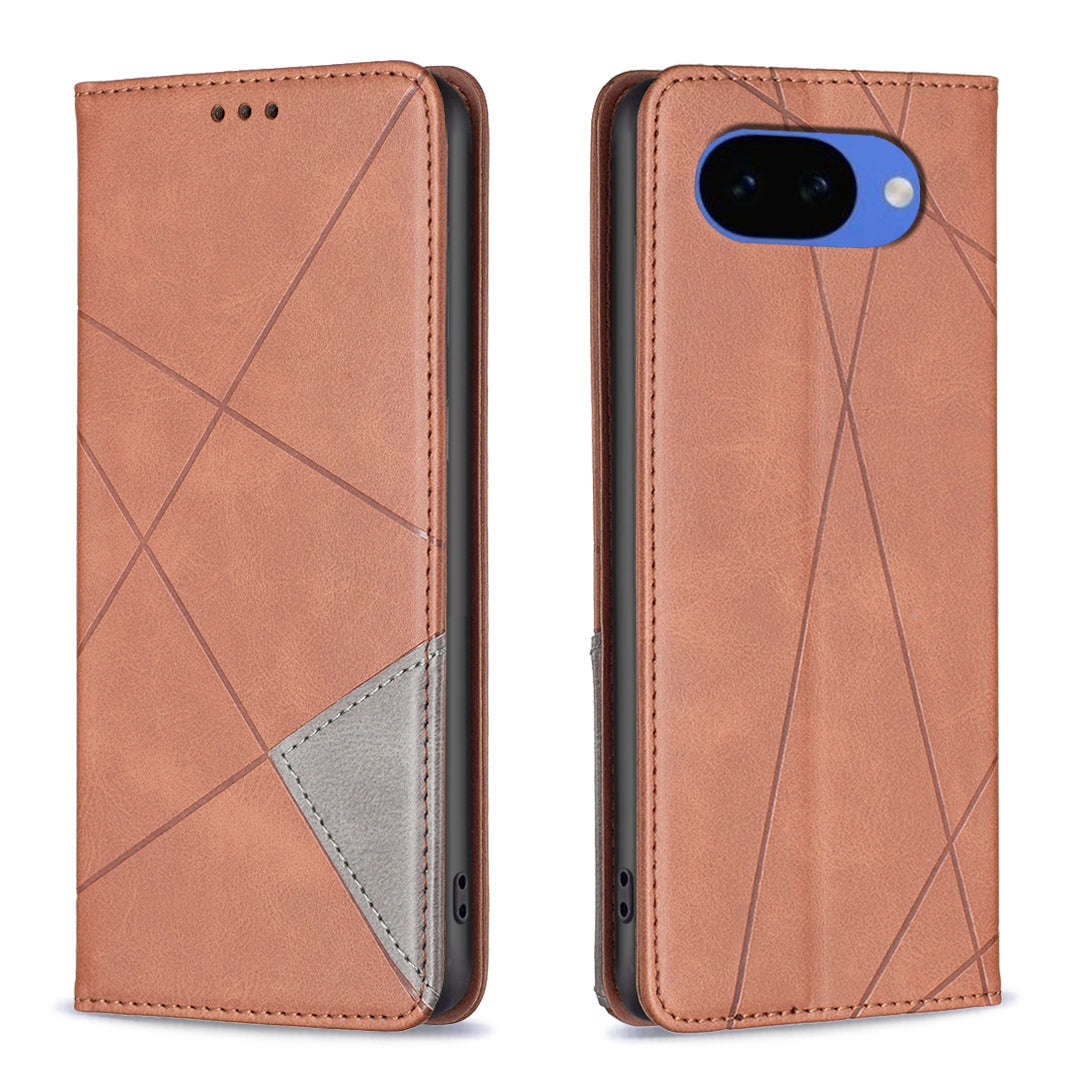 For Google Pixel 10a Case Card Slots Geometry Imprint Leather Phone Cover
