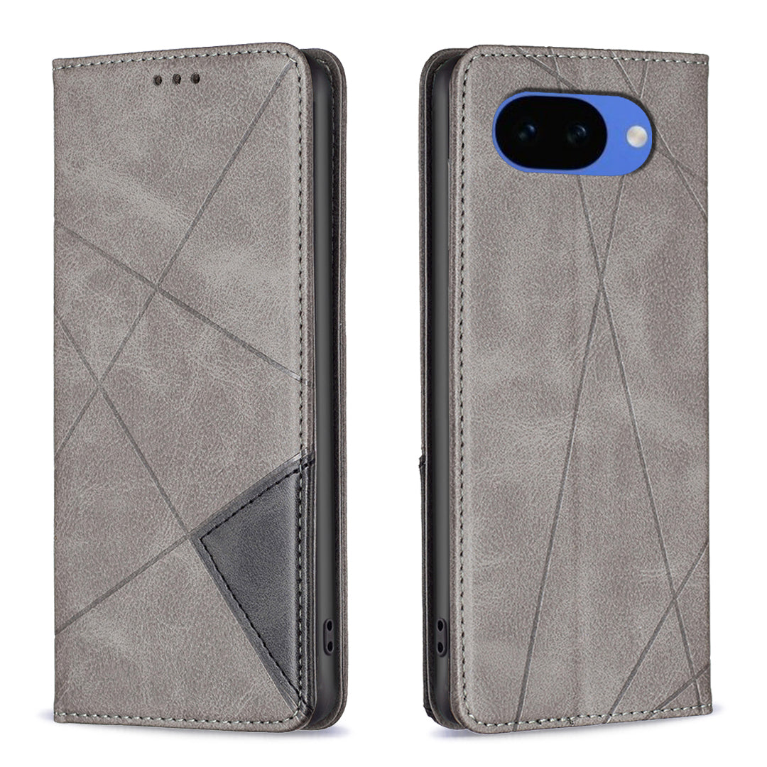 For Google Pixel 10a Case Card Slots Geometry Imprint Leather Phone Cover