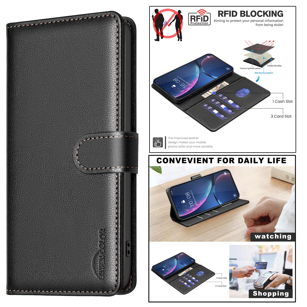 BINFEN COLOR For Samsung Galaxy A27 5G Leather Case  BF32 Wallet RFID Blocking Phone Cover