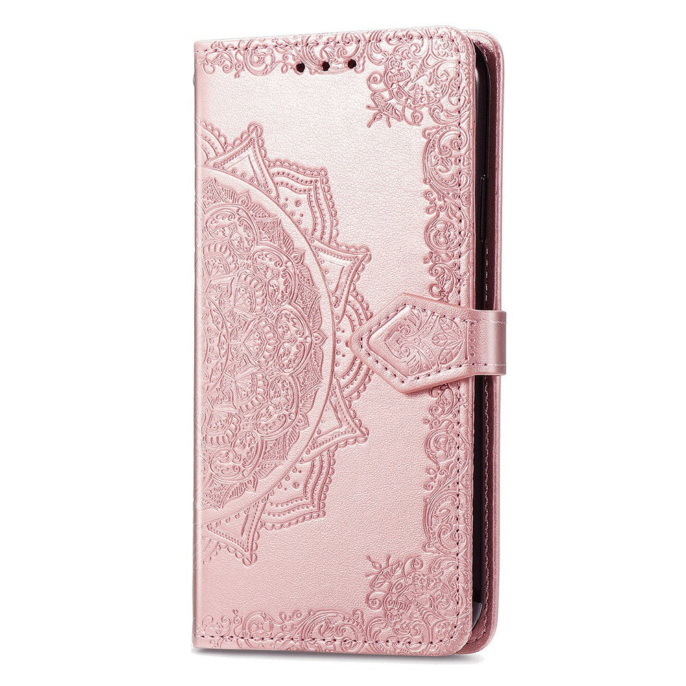 Honor Magic8 Pro 5G Wallet-Handyhülle – Aus geprägtem Mandala-Leder, mit Magnetverschluss & Klappverschluss