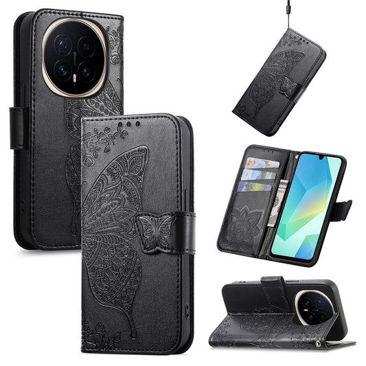 Honor Magic8 Pro 5G Handyhülle – mit Riemen, Schmetterlingsmuster, PU-Leder, Brieftaschen