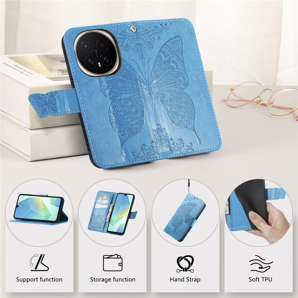 For Honor Magic8 Pro 5G Case with Strap Butterfly Pattern PU Leather Wallet Phone Cover