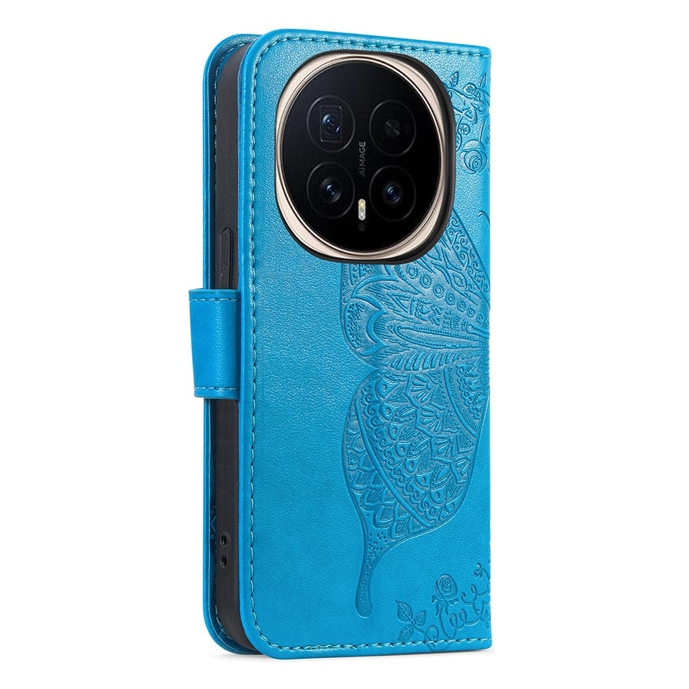 For Honor Magic8 Pro 5G Case with Strap Butterfly Pattern PU Leather Wallet Phone Cover