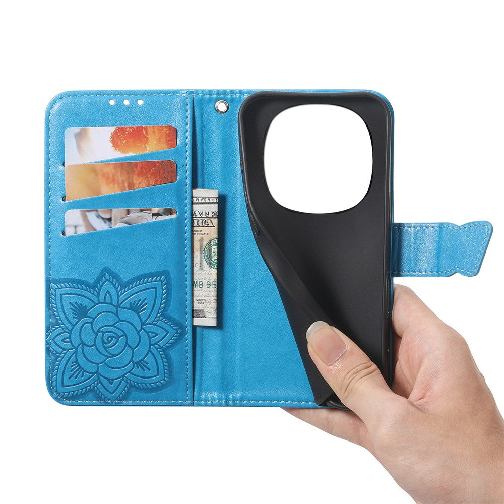 For Honor Magic8 Pro 5G Case with Strap Butterfly Pattern PU Leather Wallet Phone Cover