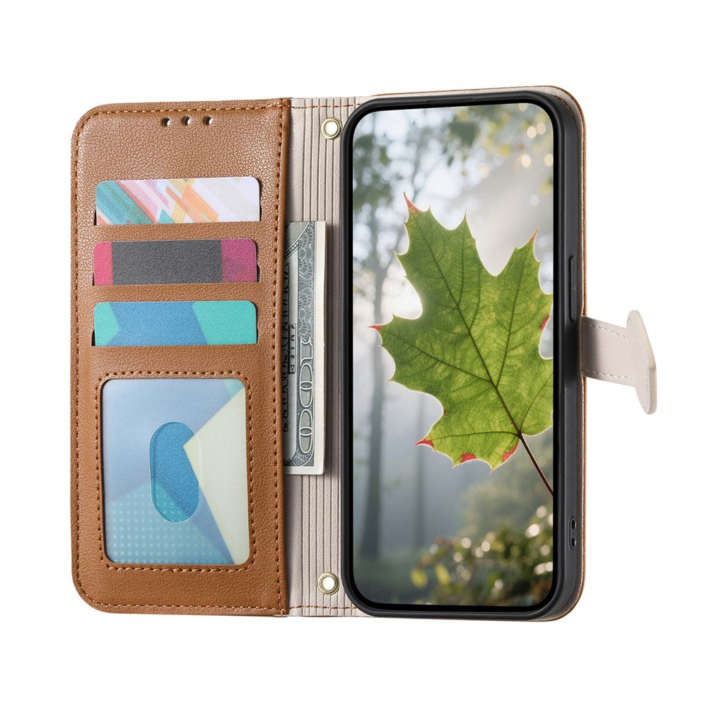 For Honor 400 Lite 5G Stand Case Leaf Shape Magnetic Clasp Leather Phone Cover with Hand Strap