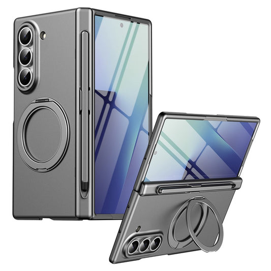 Galaxy Z Fold5 5G – Handyhülle aus Metall, Kunststoff und gehärtetem Glas, mit Ständer, mit Displayschutz, mit Stifthalter