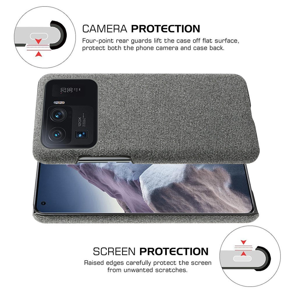 For Xiaomi Mi 11 Ultra Phone Case Cloth Texture Anti-Scratch Protective PC Back Cover