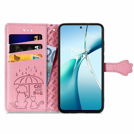 Honor 400 Smart 5G  /  400 Smart 4G  /  X7d 4G  /  X7d 5G Wallet-Handyhülle – Aus Leder, mit niedlichem Katzen- & Hundemuster