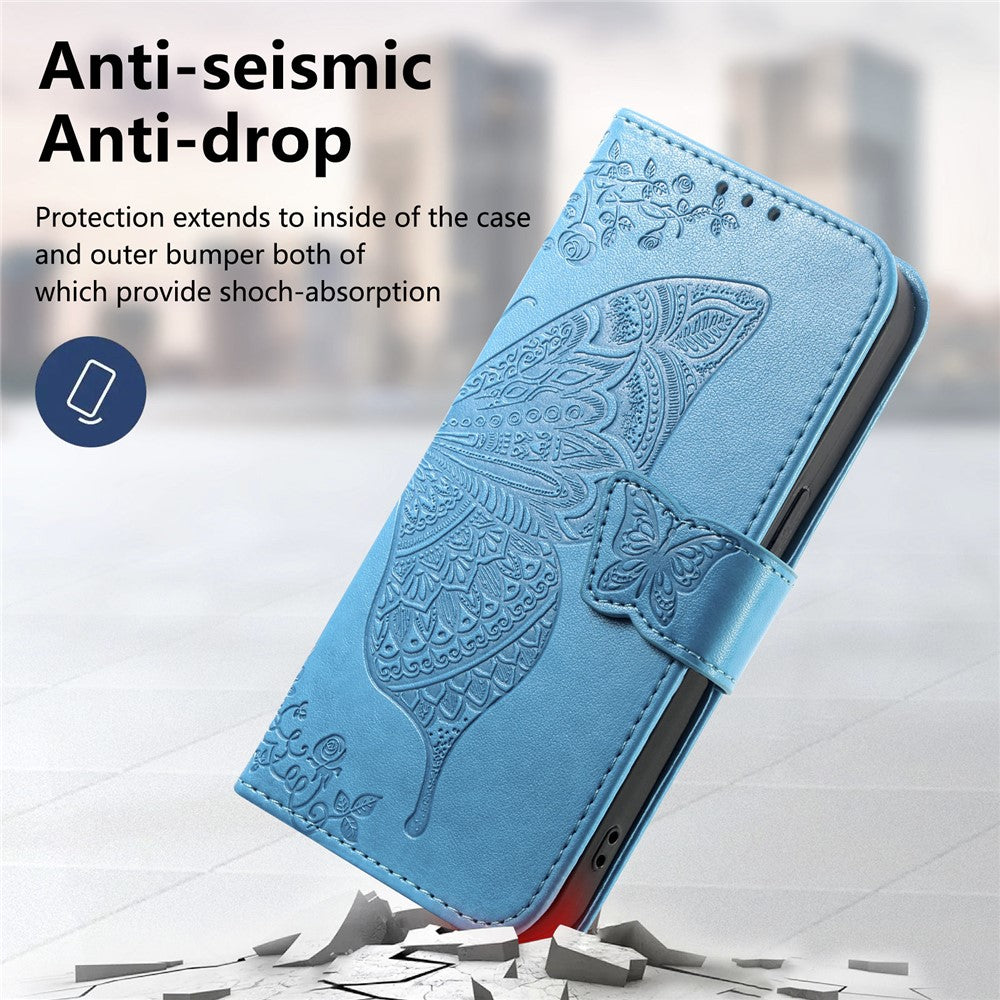 Phone Case for Honor 400 Smart 5G  /  400 Smart 4G  /  X7d 4G  /  X7d 5G with Strap Butterfly Pattern PU Leather Wallet Phone Cover