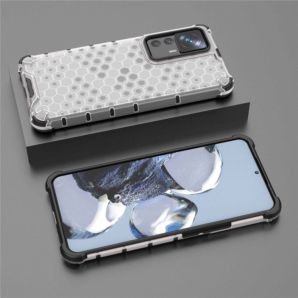 For Xiaomi 12T Pro 5G Honeycomb Texture TPU + PC Phone Cover Shockproof Protective Case
