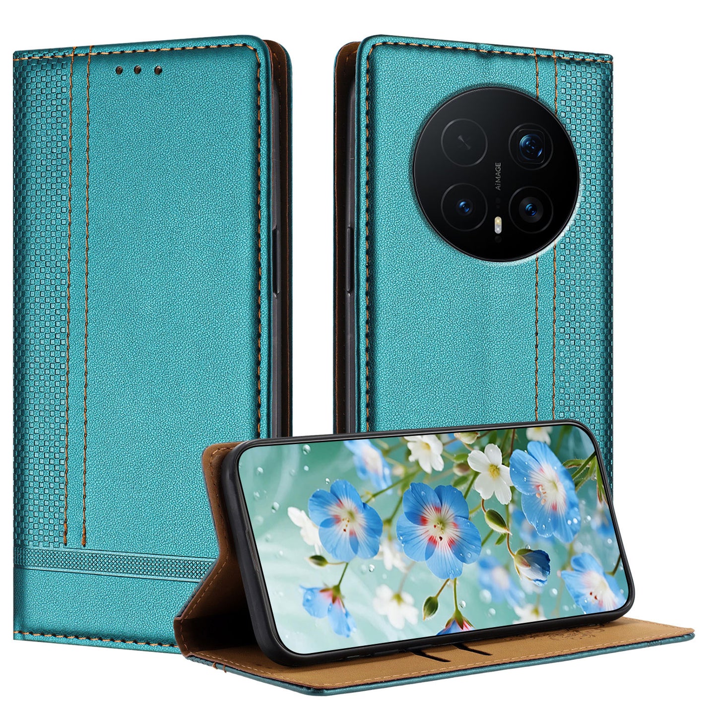 For Honor Magic8 Pro 5G Case L-Shaped Grid Pattern Leather Stand Phone Cover with Card Slots