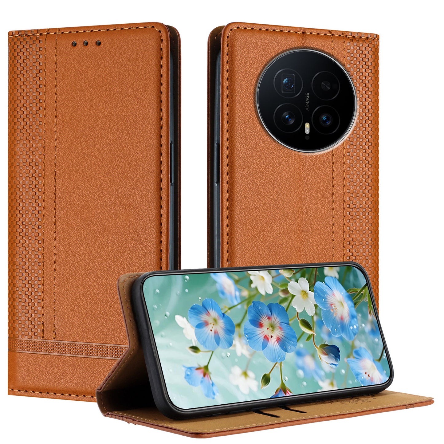 For Honor Magic8 5G Case L-Shaped Grid Pattern Leather Stand Phone Cover with Card Slots