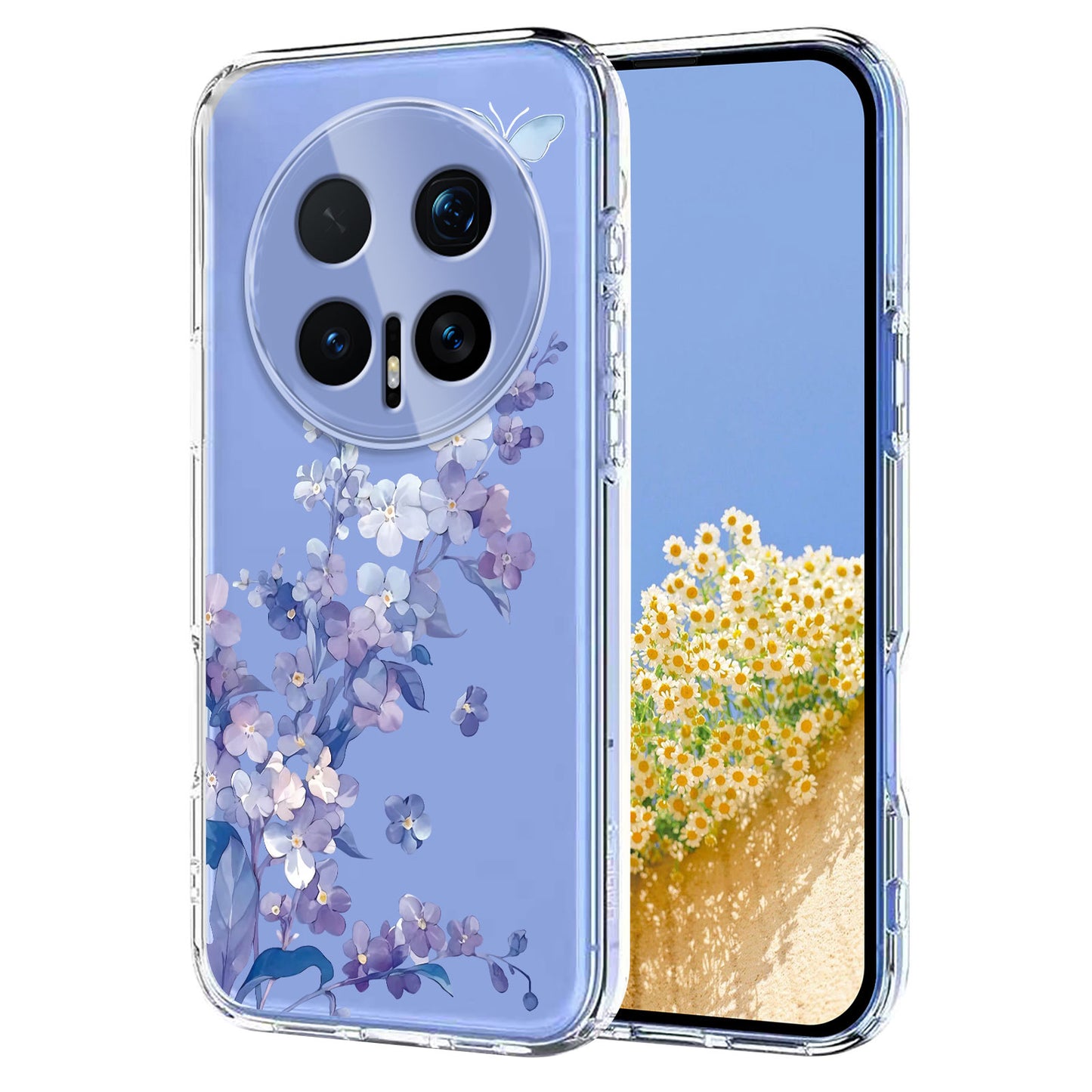 For Honor Magic8 Pro 5G Case Butterfly Floral Pattern Printing TPU Phone Back Cover