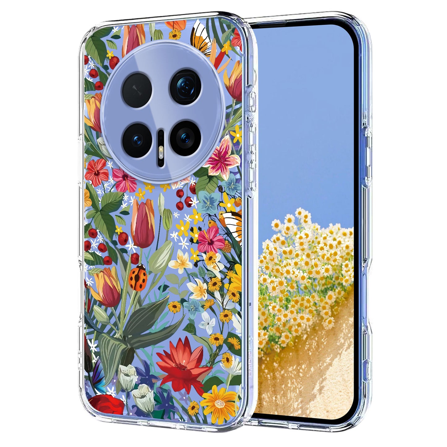 For Honor Magic8 Pro 5G Case Butterfly Floral Pattern Printing TPU Phone Back Cover
