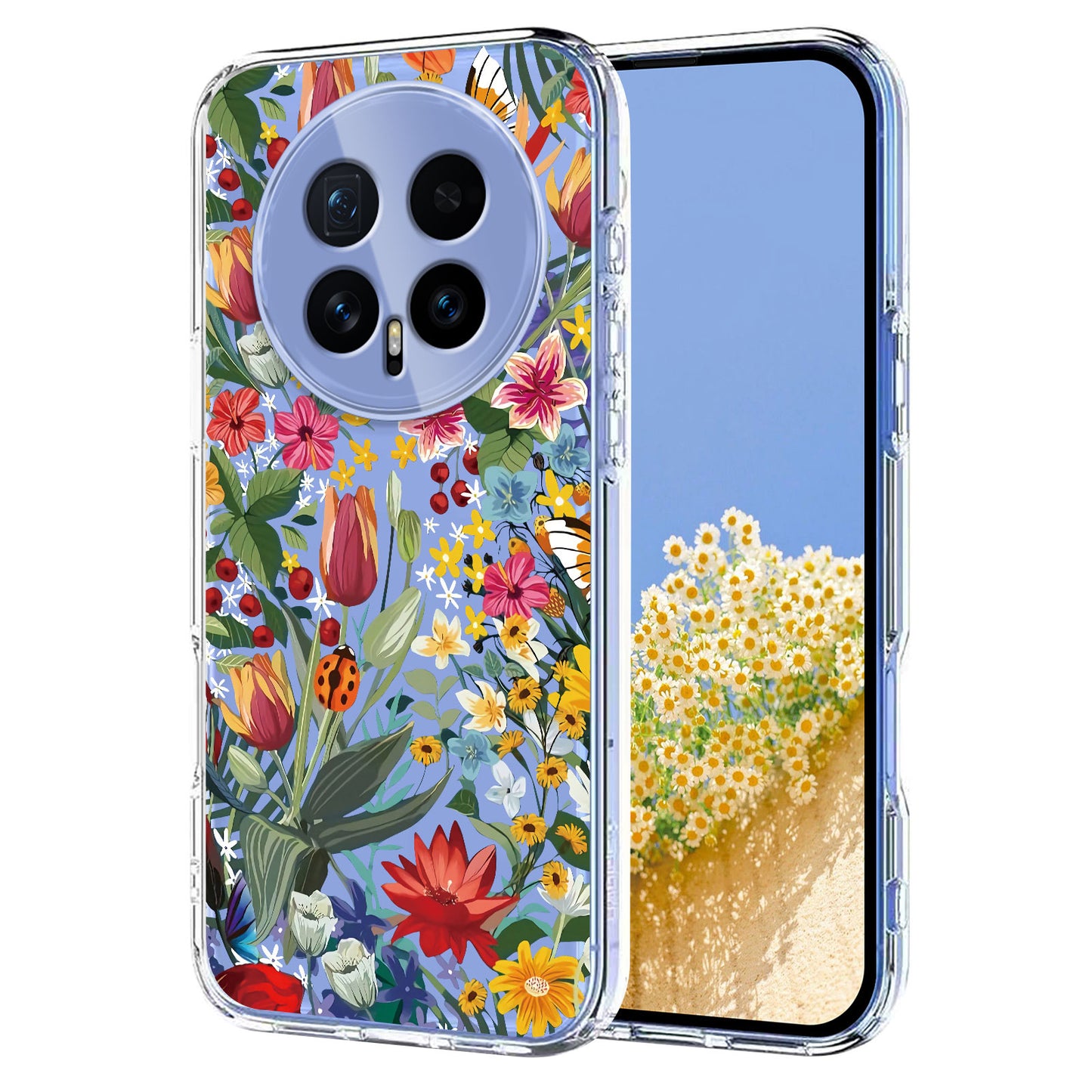 For Honor Magic8 5G Case Butterfly Floral Pattern Printing TPU Phone Back Cover